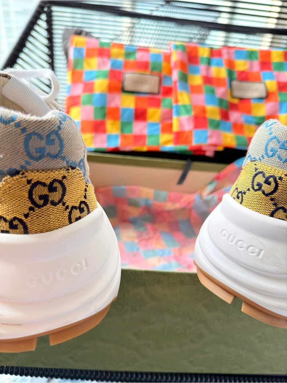 Gucci Kids Multicolor GG Logo Patchwork Sneakers